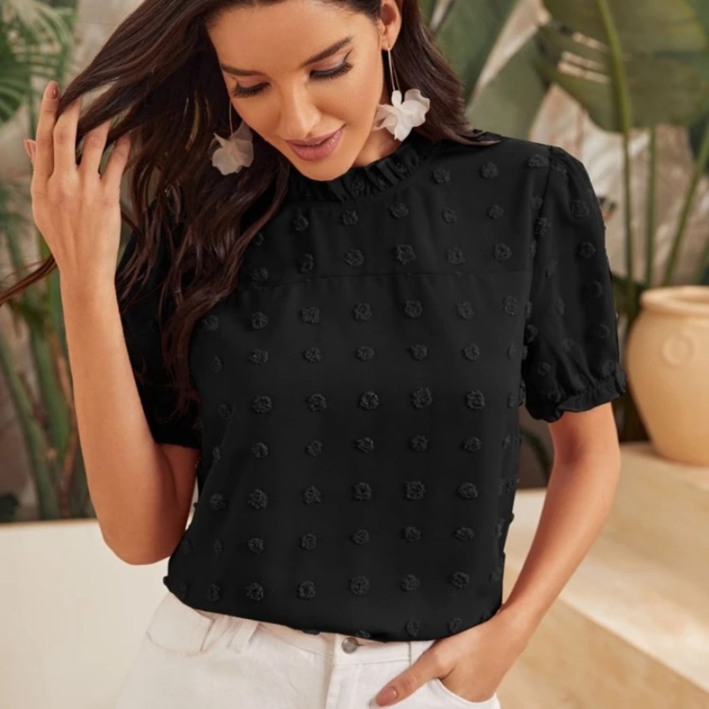 Black Ruffle Top